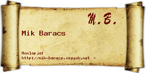 Mik Baracs névjegykártya